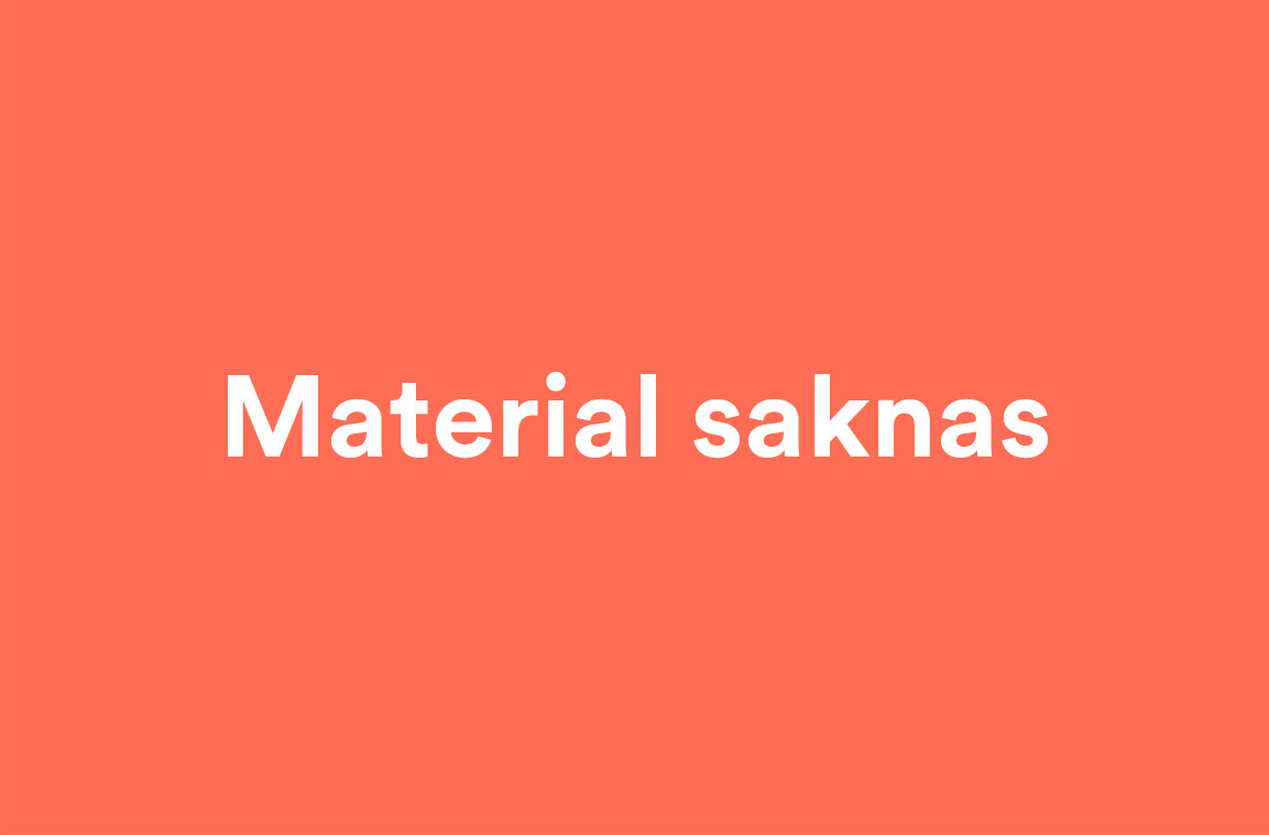 Coral coloured image with the text "Material missing".