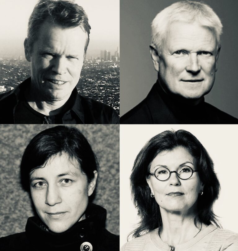 Svartvita porträtt av Bengt Norborg, Tomas Ries, Anna Davour och Heidi Avallan