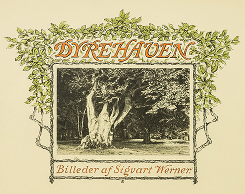 Image of an older book cover with the title "Dyrehaven".