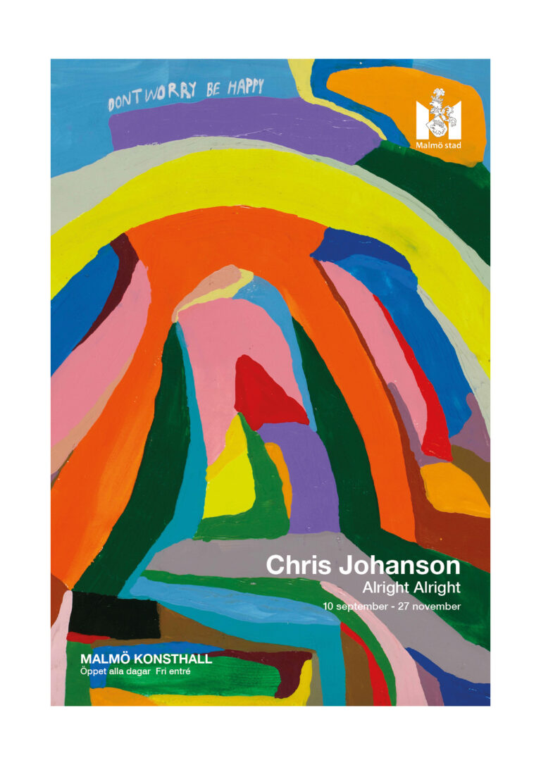Poster Chris Johanson. Färgstarka former